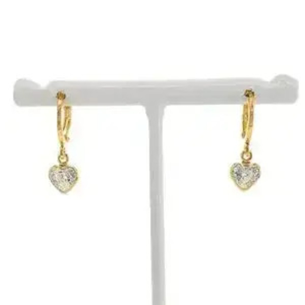 NEW 14K Gold Filled Heart CZ Cubic Zirconia Huggie Hoop Earrings